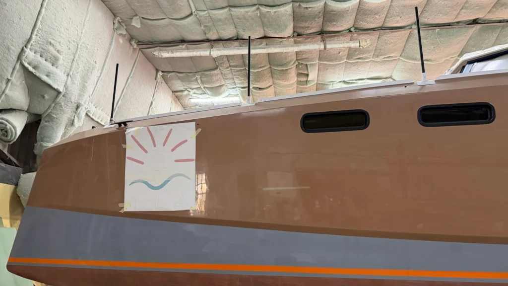 Unser Logo an Backbord, leider falsch
